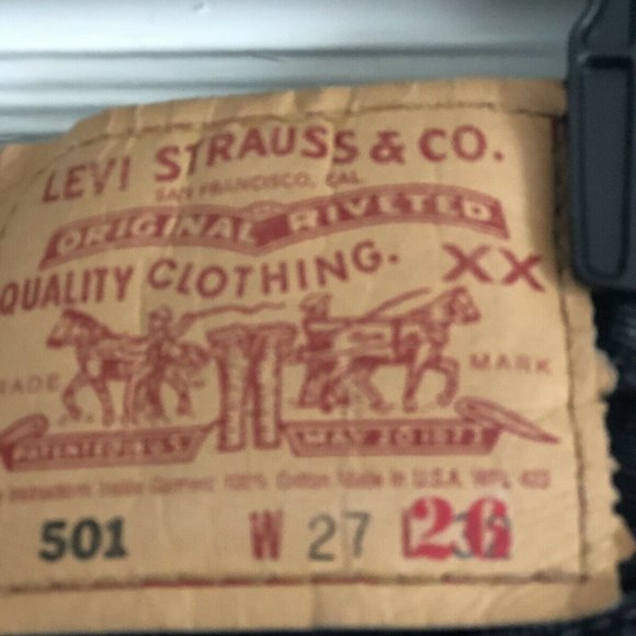 $168 LEVI'S Authorized Vintage 501 Original Straight Leg Jeans Faded Black 26 - Picture 9 of 12